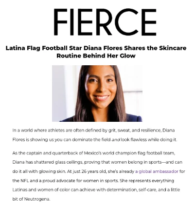 FIERCE by Mit&uacute; feature on spokesperson Diana Flores
