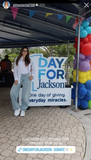 Simon&eacute; Marval at the One Day for Jackson activation